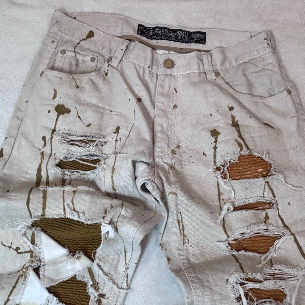 Stylish Distressed Tan Jeans for Men